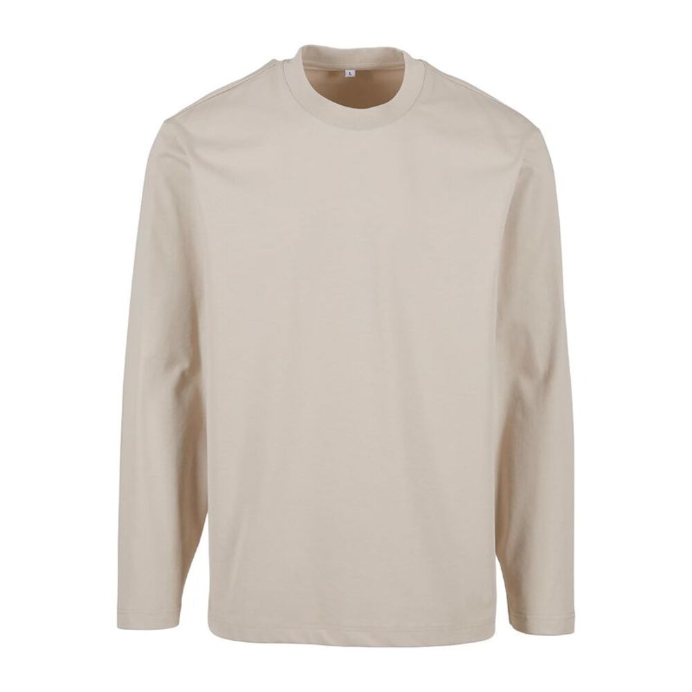 Build Your Brand Mens Sorona Loose Long-Sleeved T-Shirt / Cloud